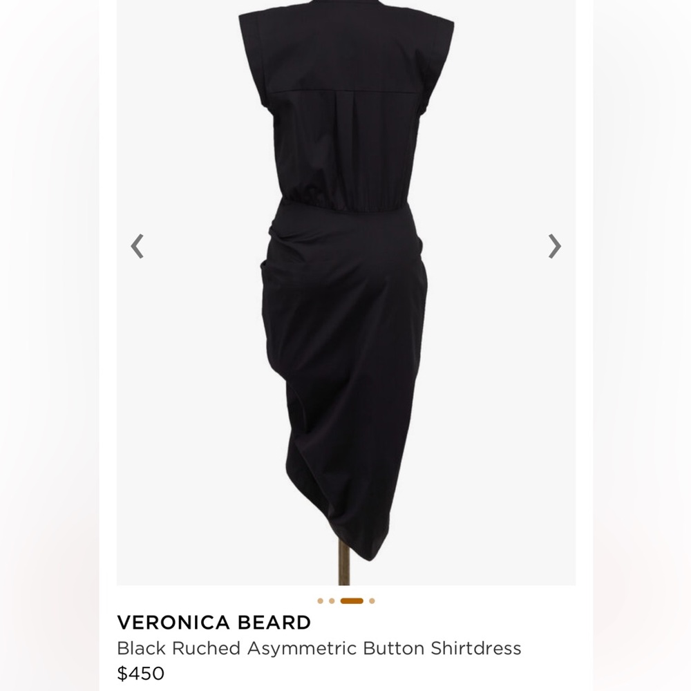NWT Veronica Beard Stylish Black Ruched Dress - Picture 4 of 17